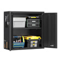 Topass Metal Wall Cabinet with Lockgarage Storage Cabinet, Wall Mounted Utility Cabinet with Adjustable Shelf & Locking Doors